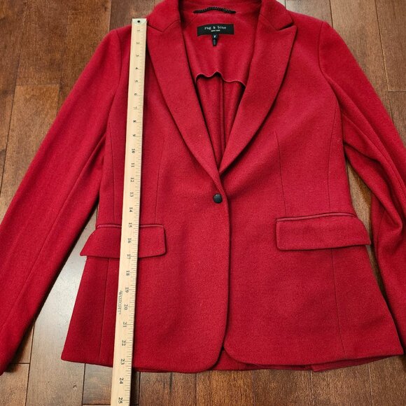 Rag & Bone women's red wool blazer in size 2 - Picture 8 of 9